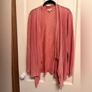 Eileen Fisher Coral Open-Front linen Cardigan